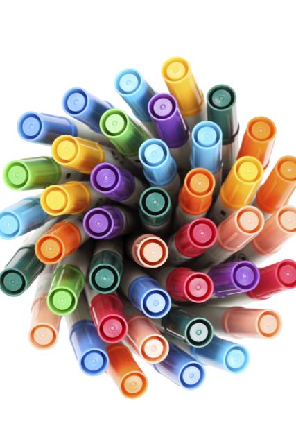 A circle of coloured pens: copyright www.istockphoto.com 13518822