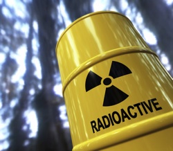 a barrel filled with radioactive waste