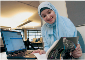 A student working on a Sodarace project