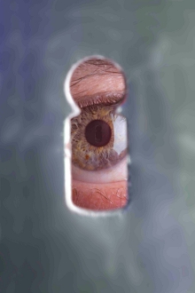 Eye at a keyhole