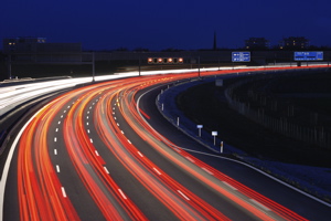 Motorway Lights as cars pass in a blur