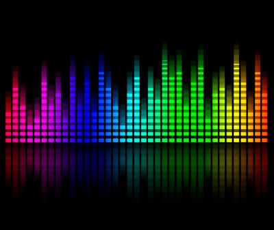 Rainbow coloured digital sound equalizer