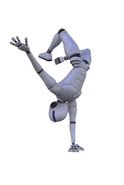 A robot doing a handstand : copyright www.istockphoto.com 38881856