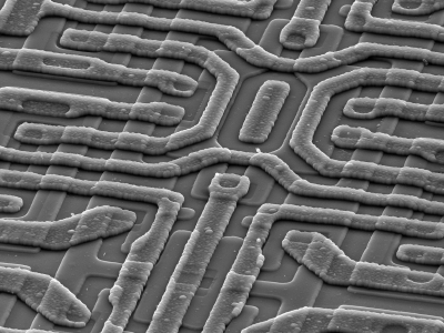 An electron microsope image of a chip
