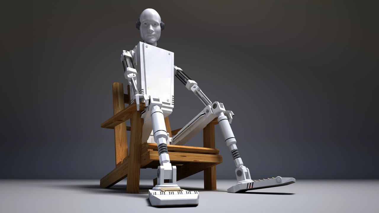 A robot sitting